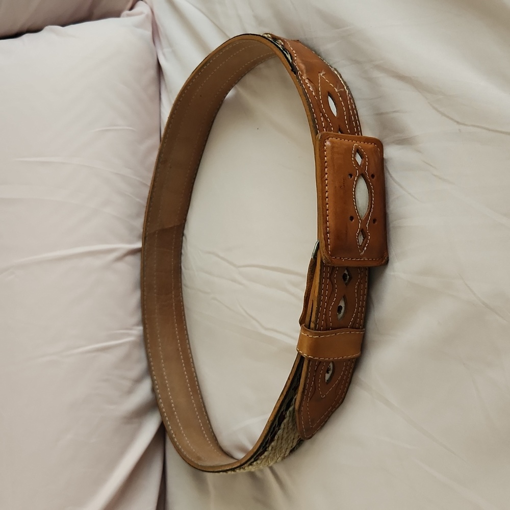 Old Western leather belt 34